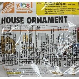 2021 Home Depot Kids Workshop Kit HOUSE ORNAMENT with Pin #72044 NEW
